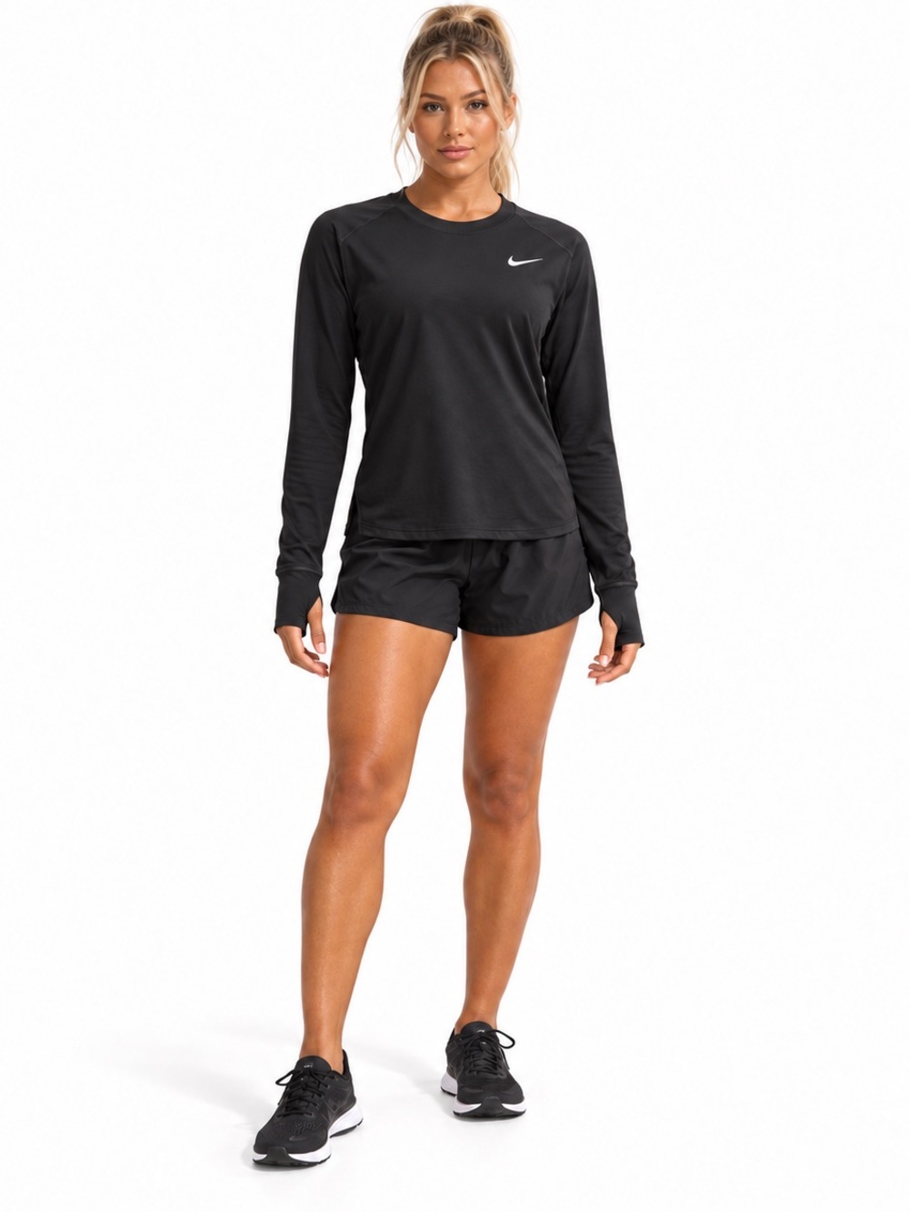 Nike Women's Long Sleeve Crew Training Top - Black